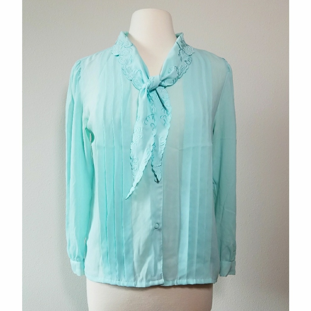 Vintage Light Blue Blouse by Sheridan Square